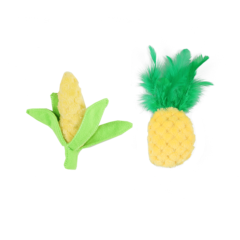 Ananas & Banaan Kattenspeelgoed met Catnip 2PK