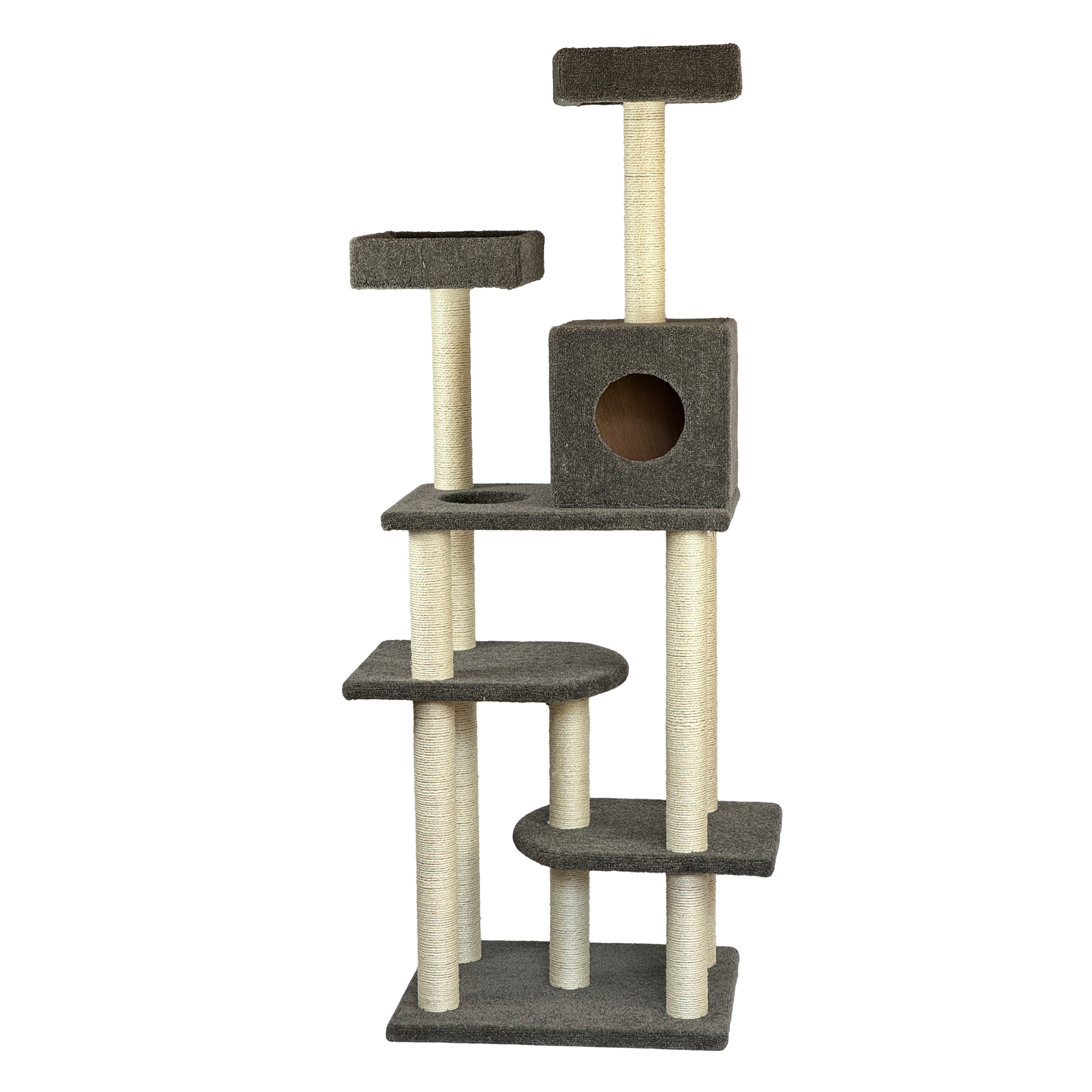 Luxueuze multi-tier donkere tapijt kattenboom